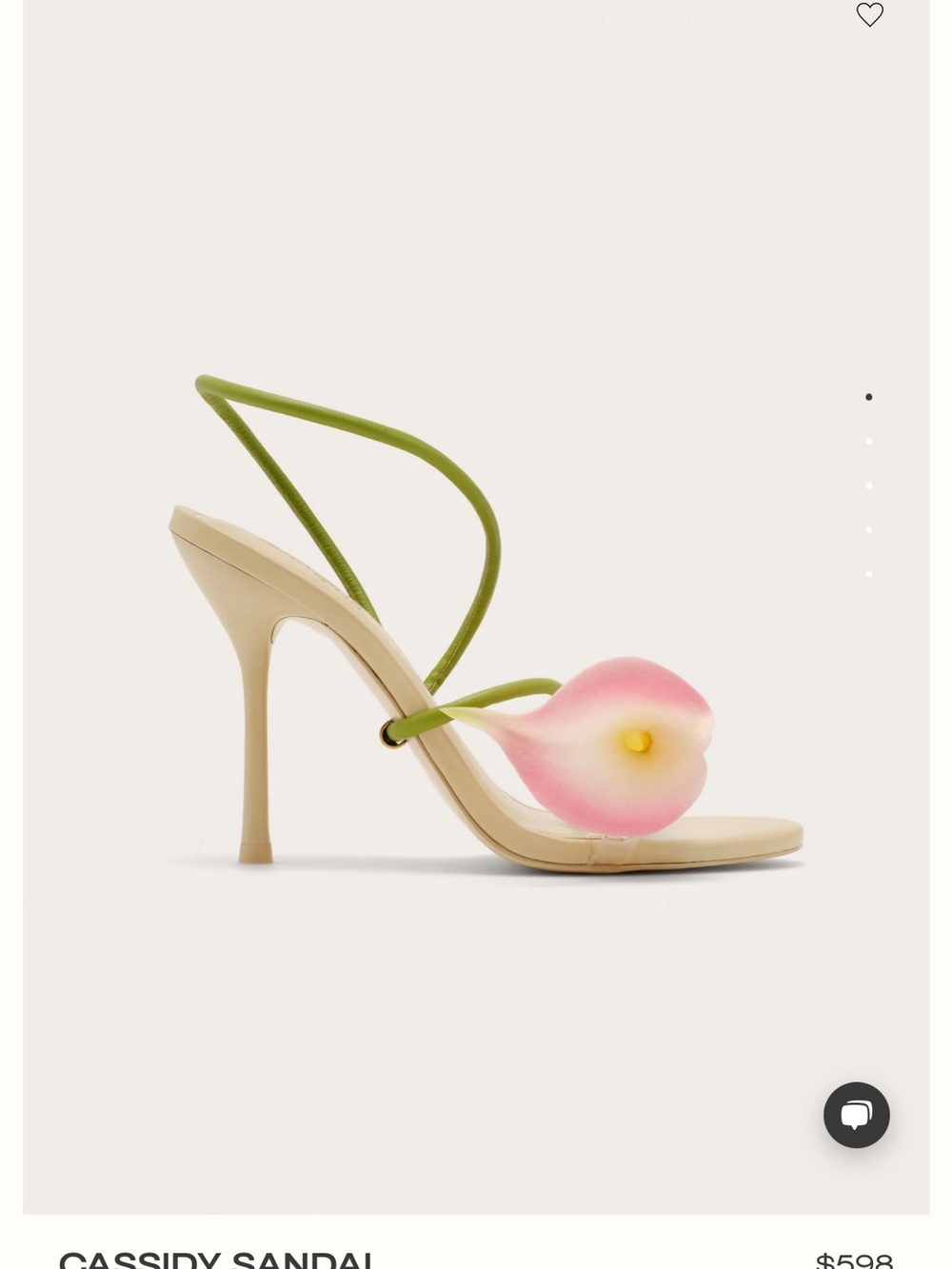 cult gaia Pink Calla Flower Sandal with Green Straps